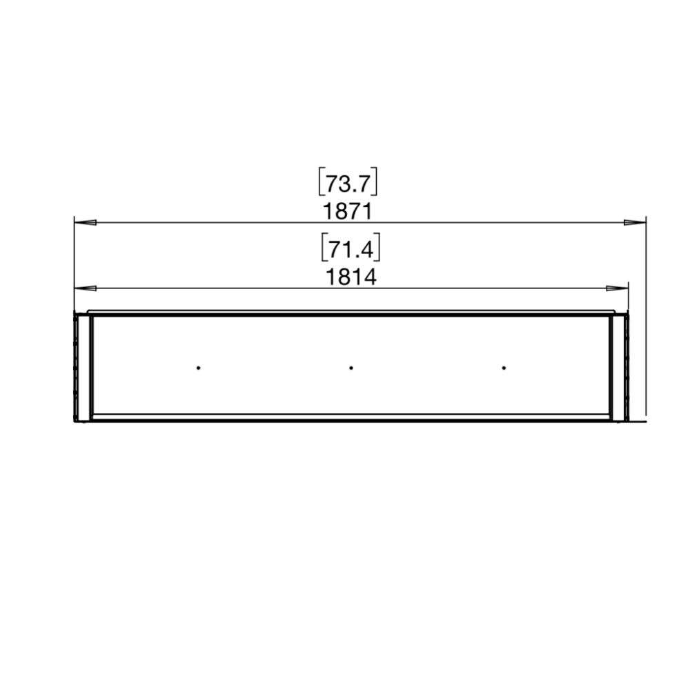 flex 68lc left corner ethanol fireplace insert Technical Drawing Plan View