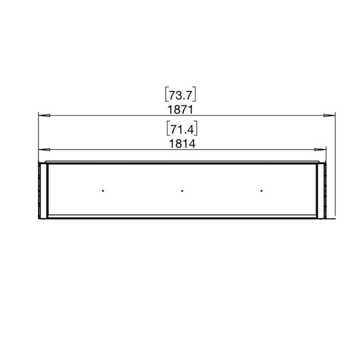 flex 68lc left corner ethanol fireplace insert Technical Drawing Plan View