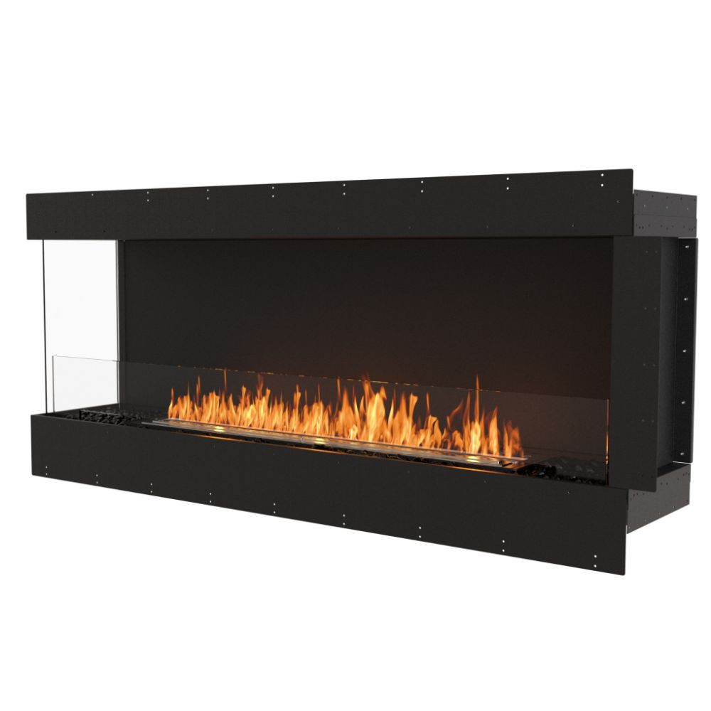 flex 68lc left corner ethanol fireplace insert flange side