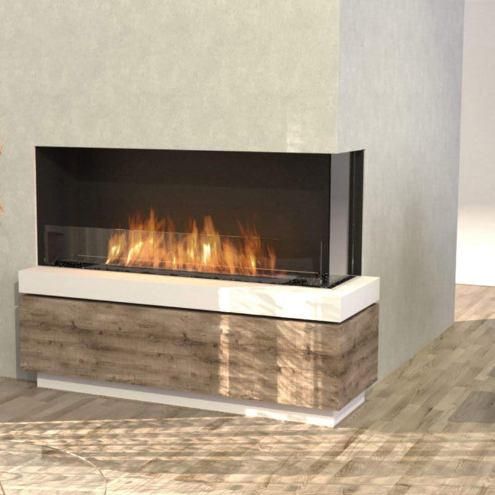 flex 68rc right corner ethanol fireplace insert Contemporary Living Room with Stone