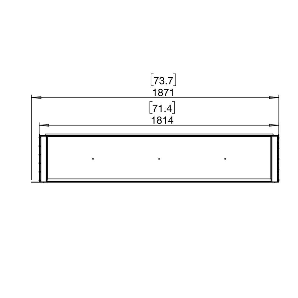 flex 68rc right corner ethanol fireplace insert Technical Drawing Plan View