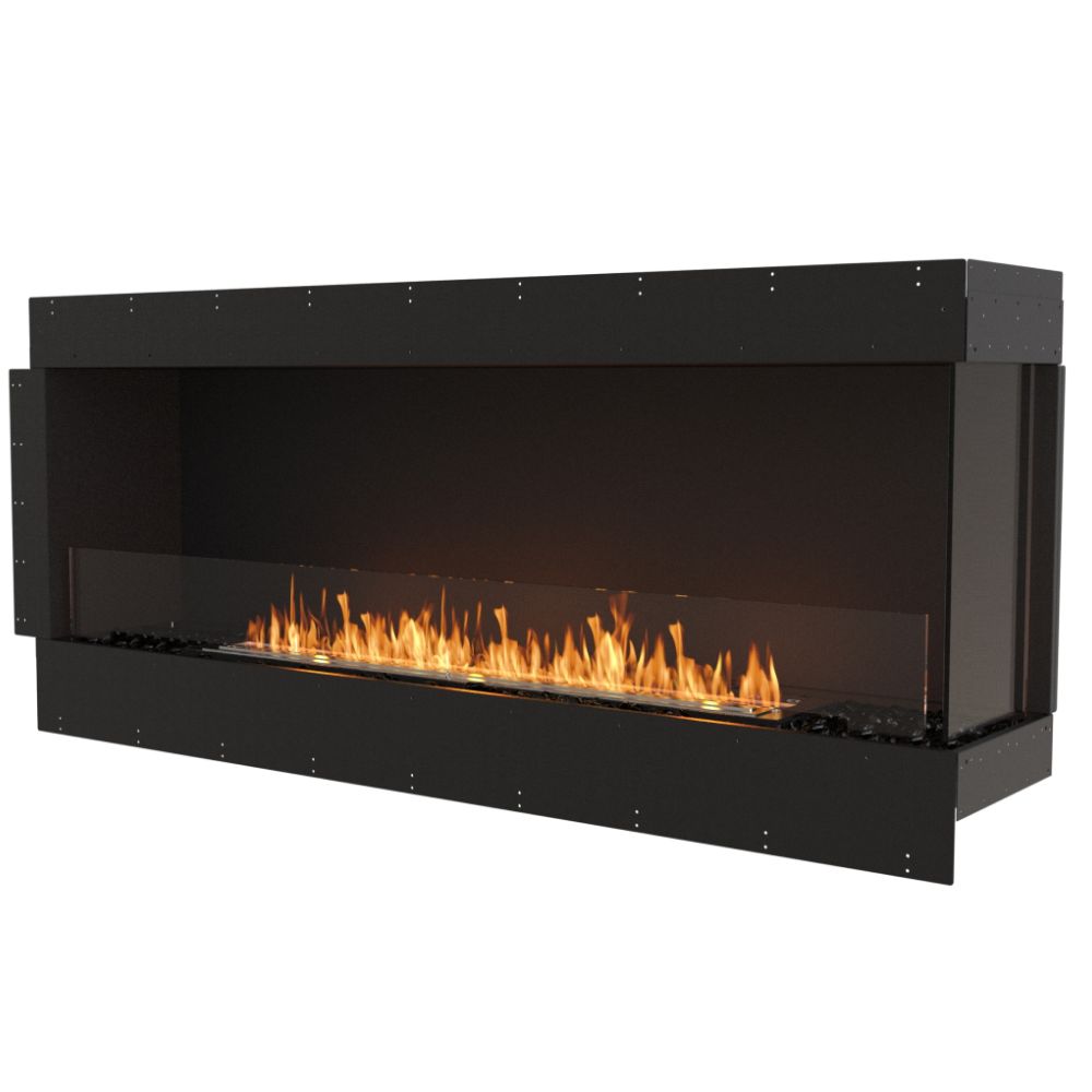 flex 68rc right corner ethanol fireplace insert flange side