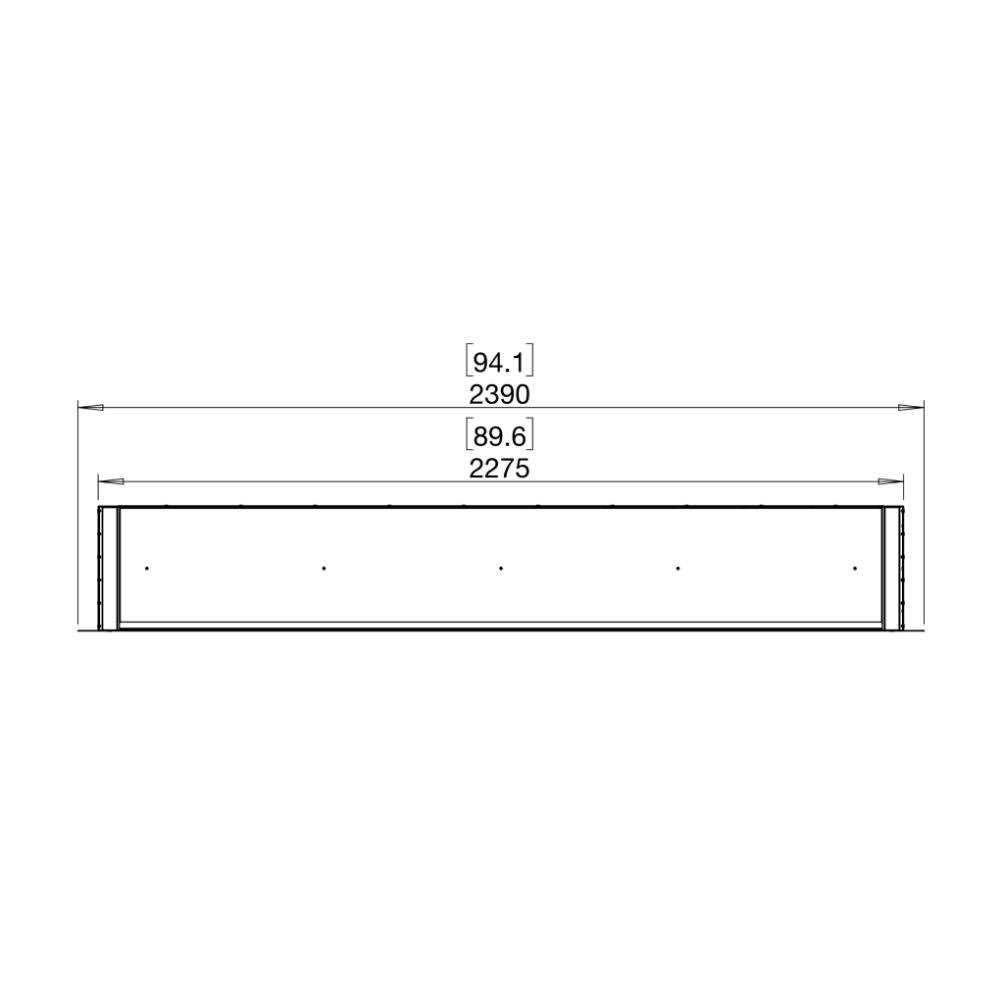 flex 86DB double sided ethanol fireplace insert Technical Drawing Plan View