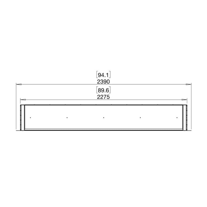 flex 86DB double sided ethanol fireplace insert Technical Drawing Plan View