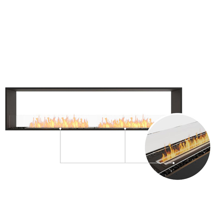 flex 86DB double sided ethanol fireplace insert black ceramic burner