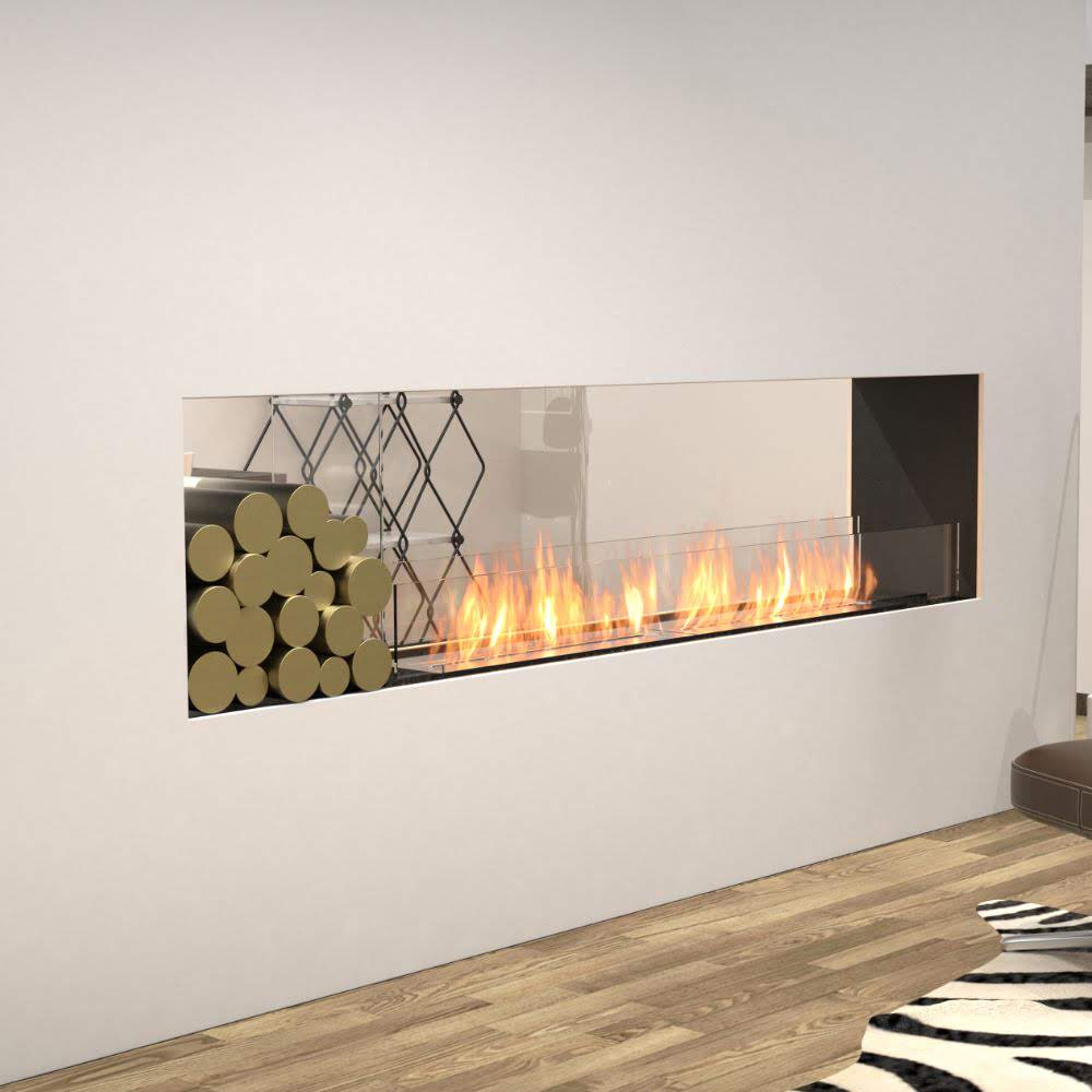 flex 86DB double sided ethanol fireplace insert whate wall