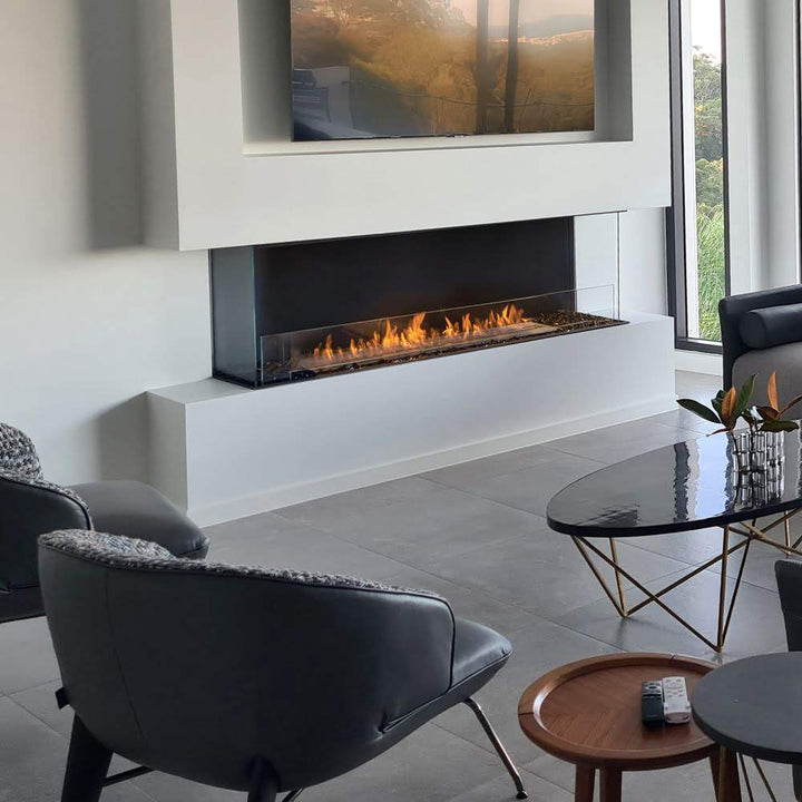 flex 86by bay ethanol fireplace insert Buderim Sophisticated Living Area