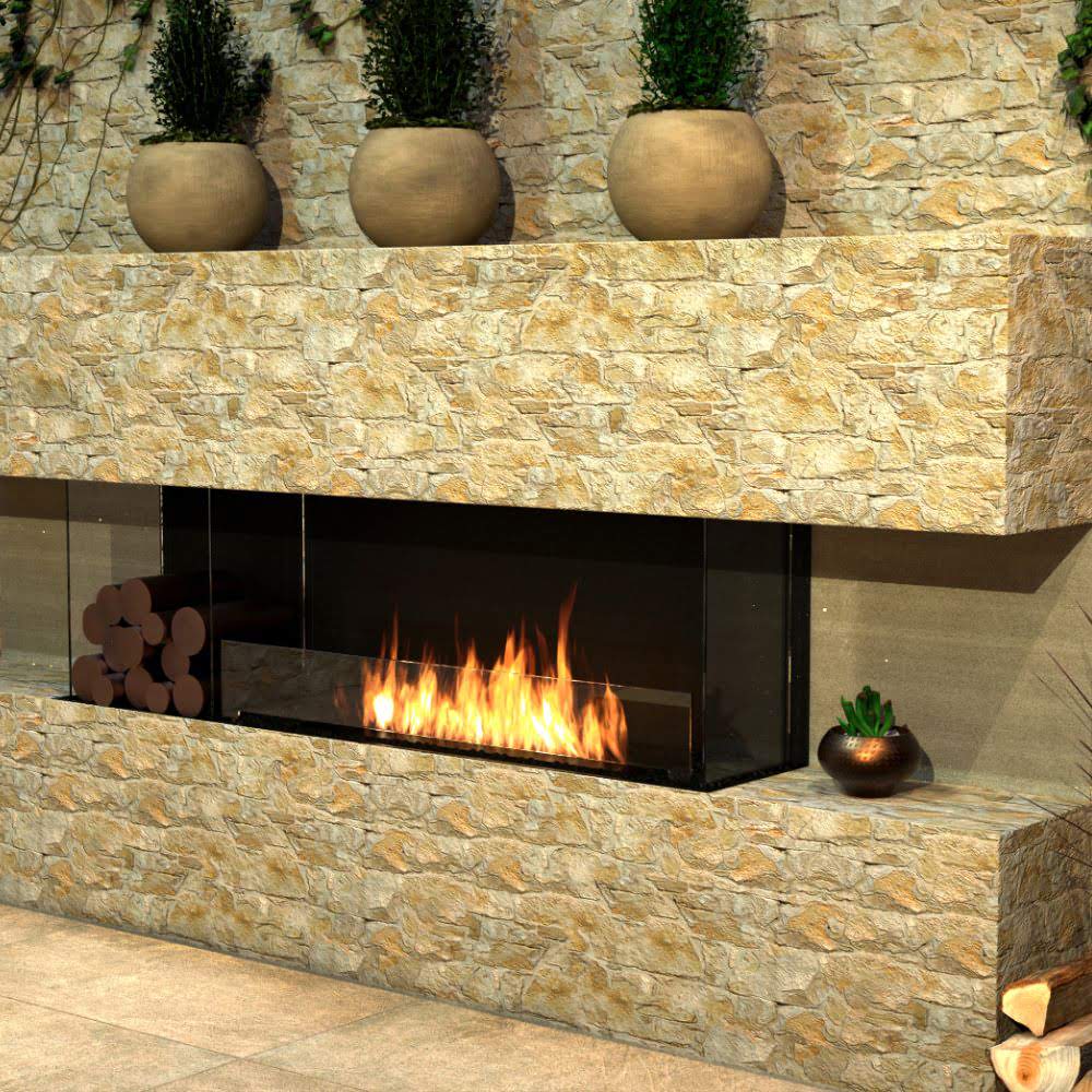 flex 86by bay ethanol fireplace insert Grand Room Warm Ambience