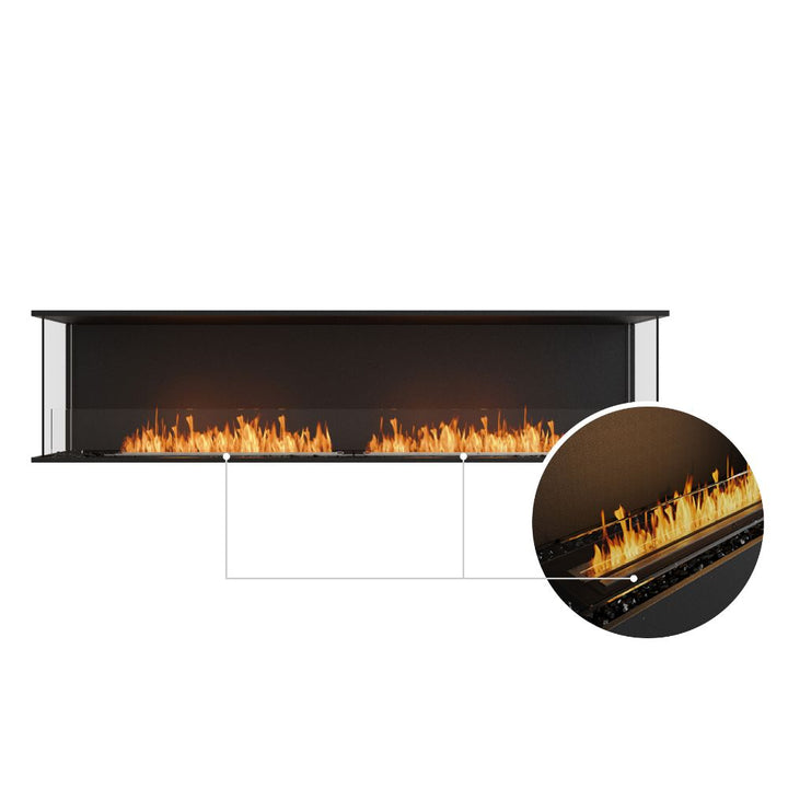 flex 86by bay ethanol fireplace insert black ceramic burner