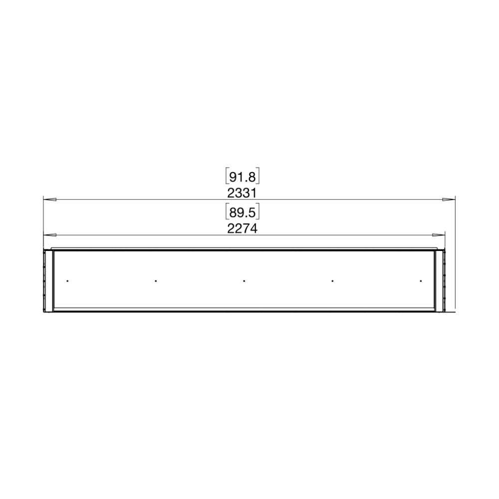 flex 86lc left corner ethanol fireplace insert Technical Drawing Plan View