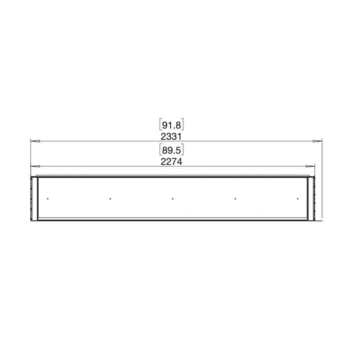 flex 86lc left corner ethanol fireplace insert Technical Drawing Plan View