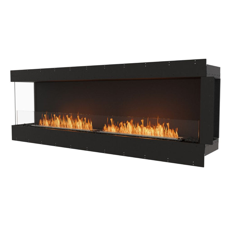 flex 86lc left corner ethanol fireplace insert flange side