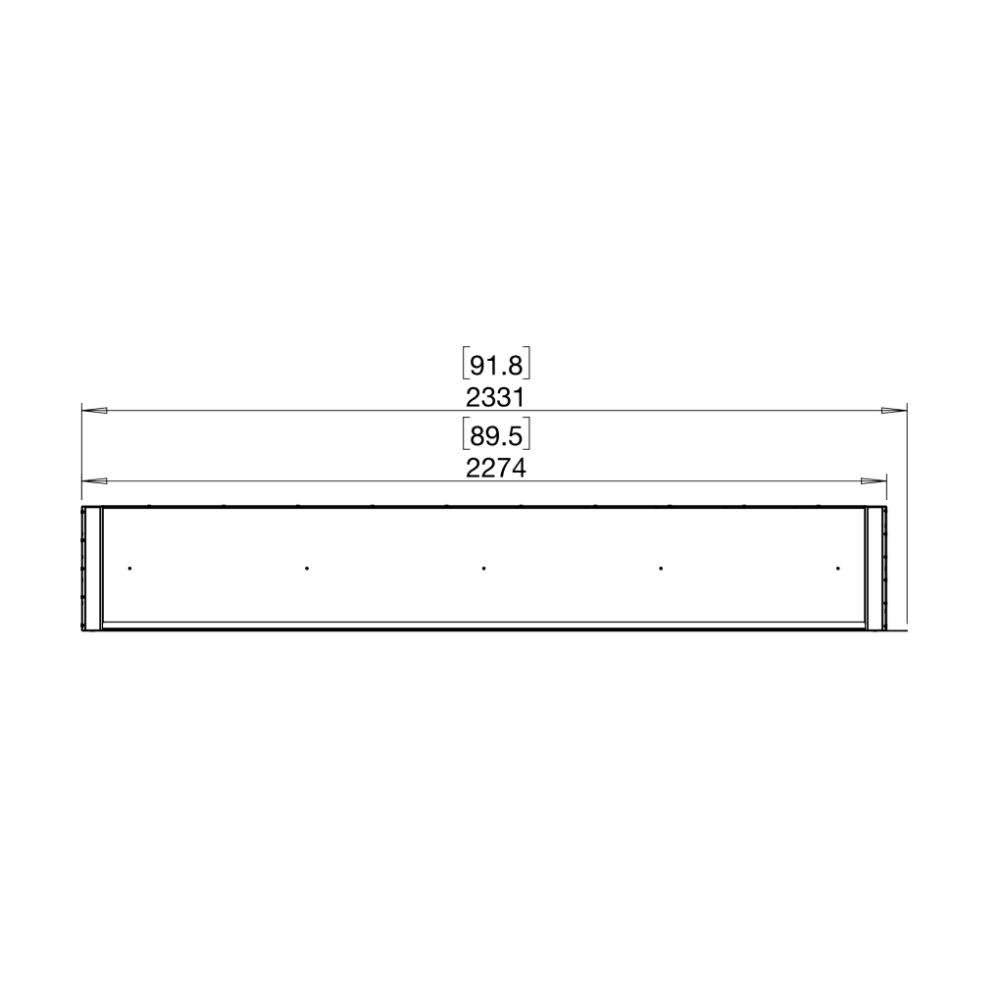 flex 86pn peninsula ethanol fireplace insert Technical Drawing Plan View