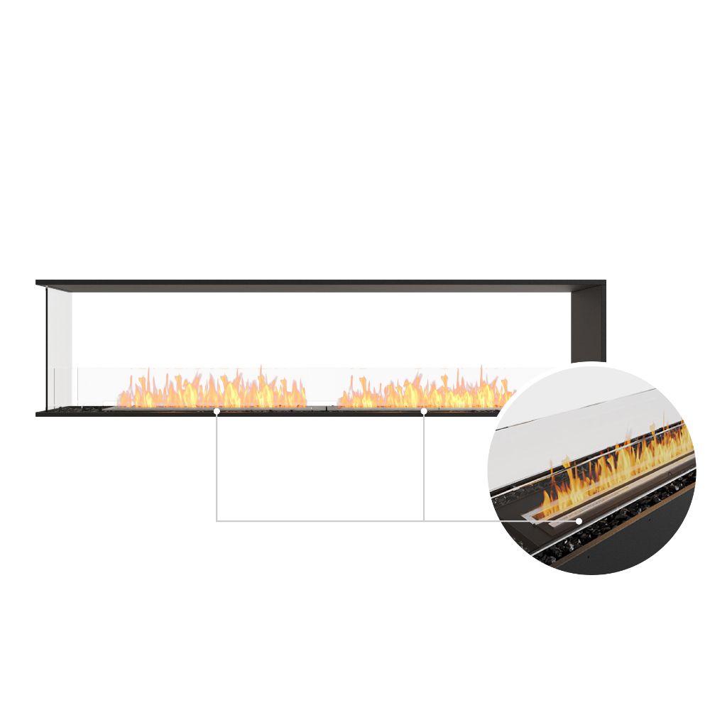 flex 86pn peninsula ethanol fireplace insert black ceramic burner