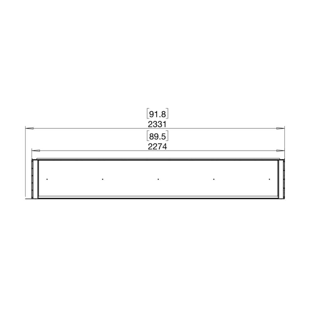 flex 86rc right corner ethanol fireplace insert Technical Drawing Plan View