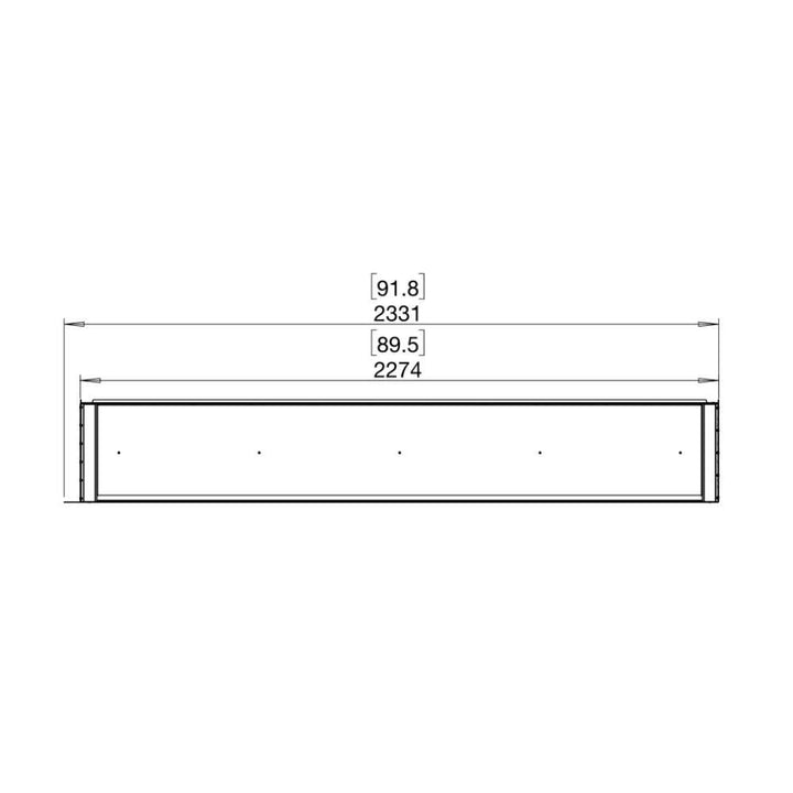 flex 86rc right corner ethanol fireplace insert Technical Drawing Plan View