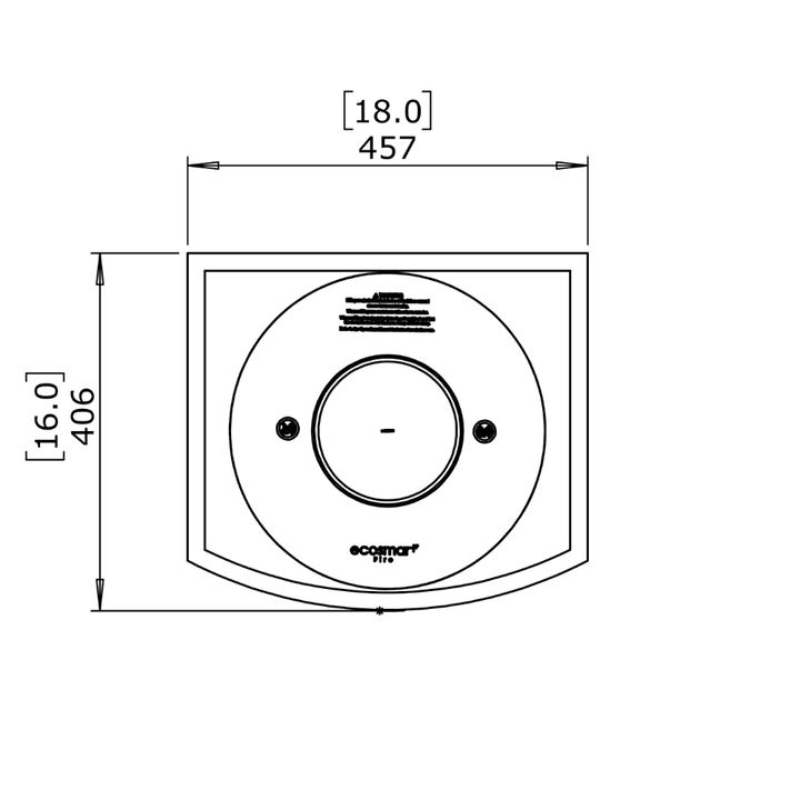 grate 18 ethanol fireplace for traditional fireplaces Technical Drawing Plan View