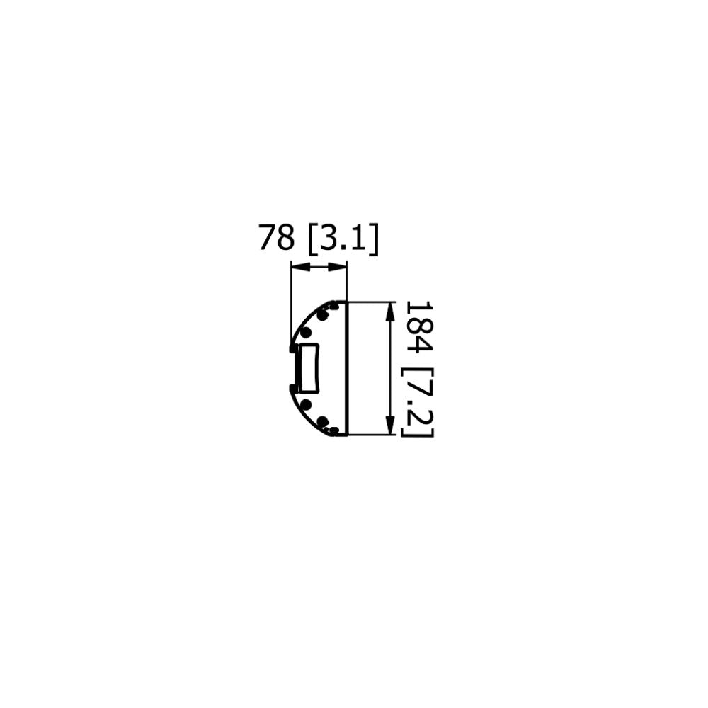 heatscope spot 2800w electric radiant heater technical drawing side