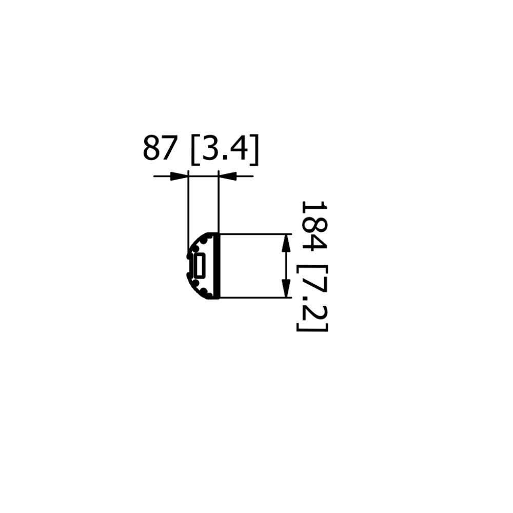 heatscope vision 3200w electric radiant heater technical drawing side