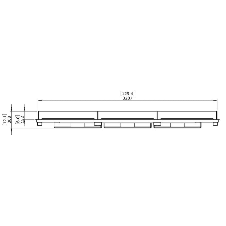 linear 130 ethanol burner kit Technical Drawing Front View