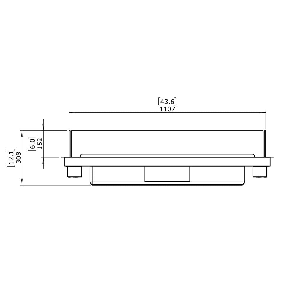 linear 50 ethanol burner kit Technical Drawing Front View