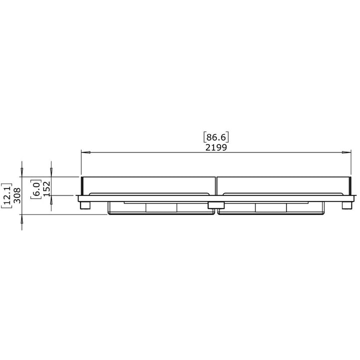 linear 90 ethanol burner kit Technical Drawing Front View