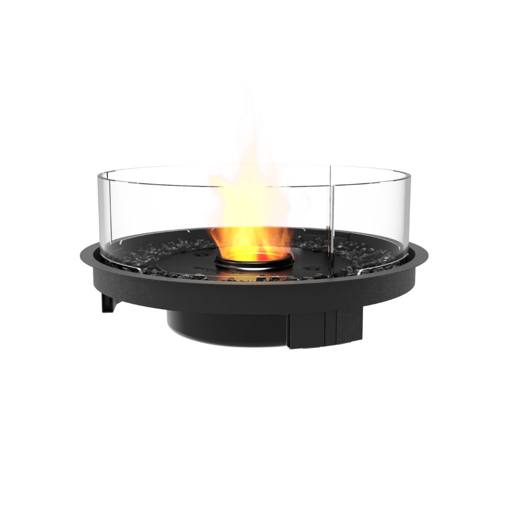 round 20 ethanol burner kit black ceramic