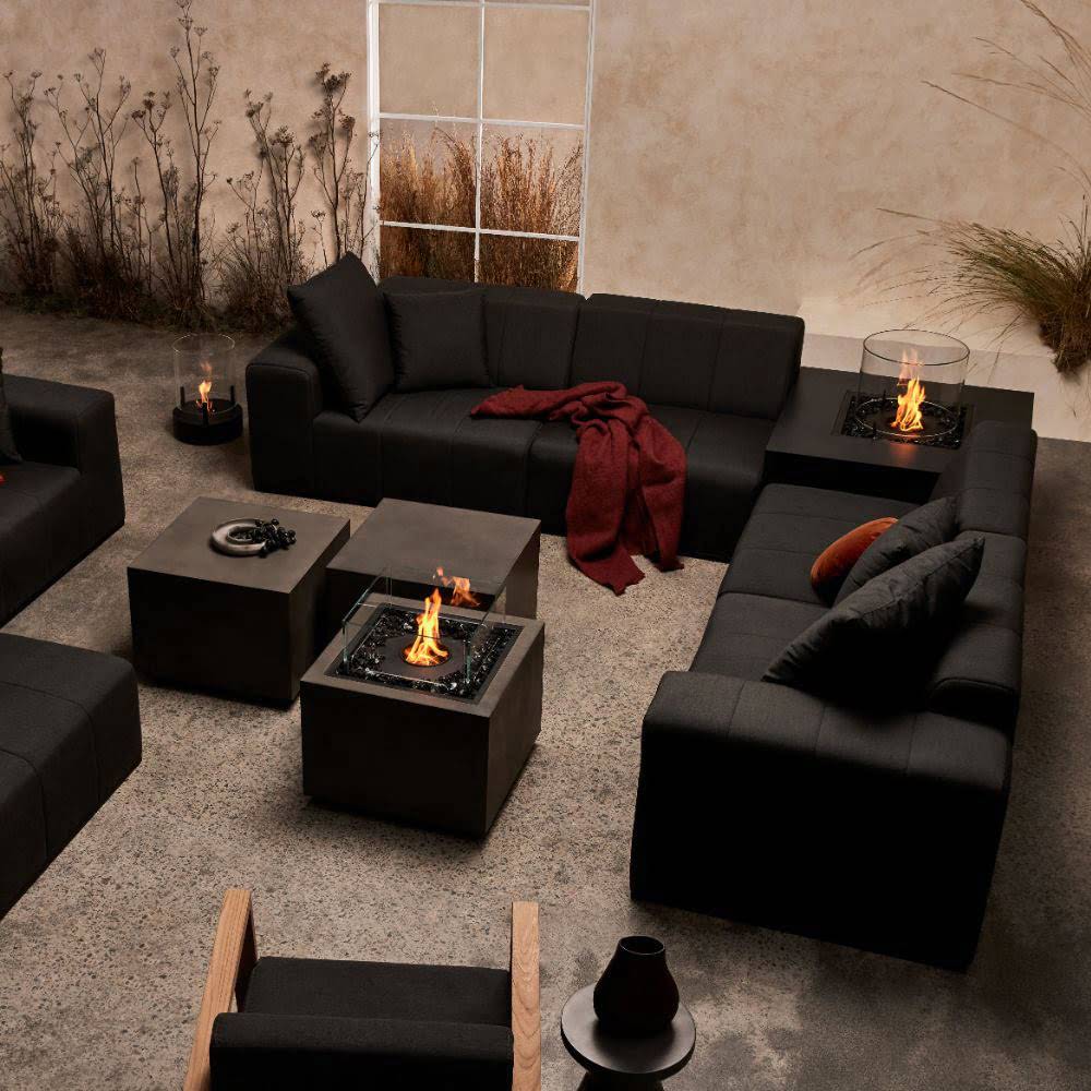 sidecar 24 ethanol fire pit table graphite living rom top view