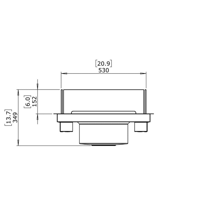 square 22 ethanol burner kit Technical Drawing Front View