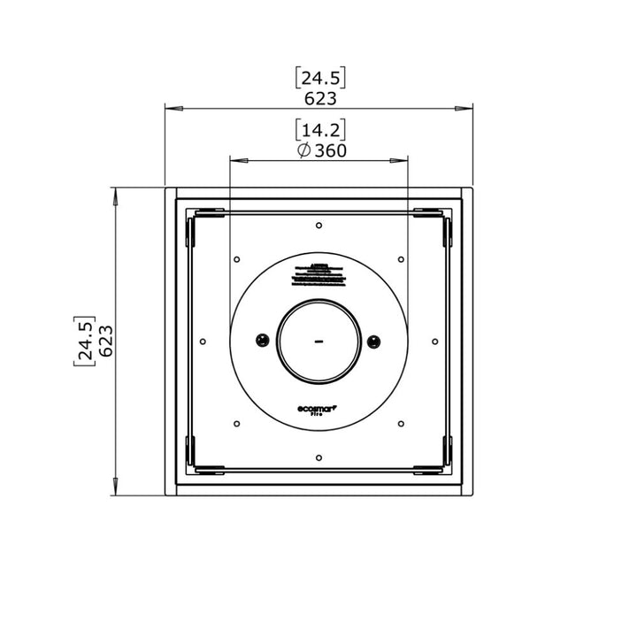 square 22 ethanol burner kit Technical Drawing Plan View